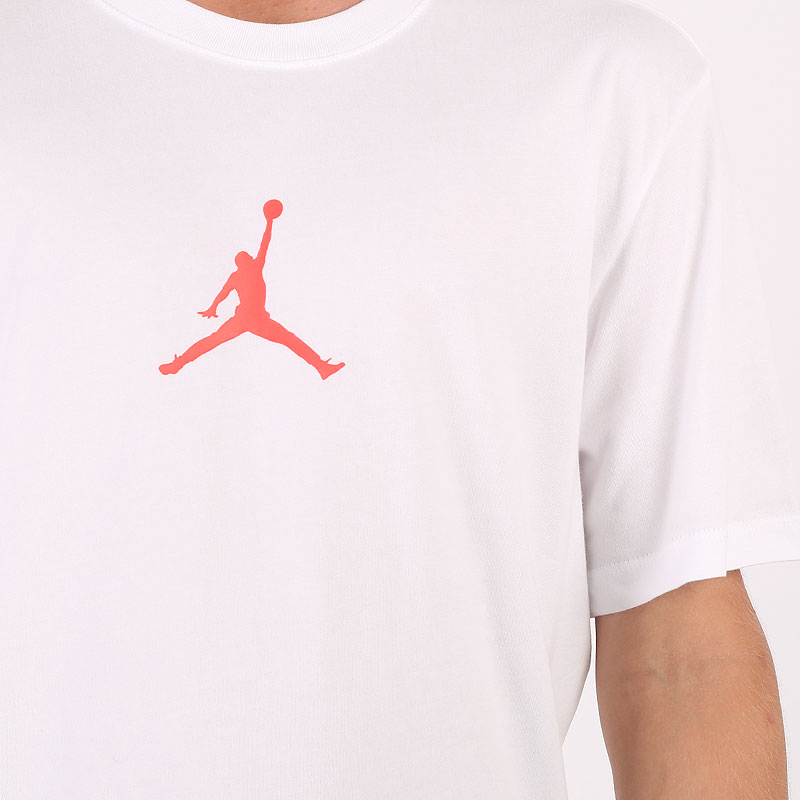 мужская белая футболка Jordan Jumpman Dri-FIT Cotton Short Sleeve Crew BQ6740-101 - цена, описание, фото 2